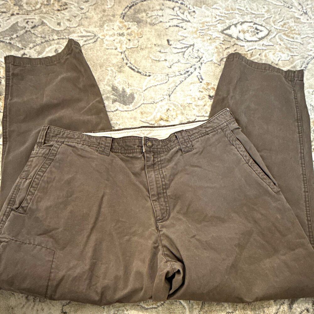 Columbia Men’s Brown Cotton Canvas Work Pants Straight Regular 38x32 Pockets